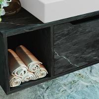 Gabinete 1 Porta Com Cuba Para Banheiro Bn3600x44 Marmore Lunar Tecno Mobili Marmore Lunar - 3