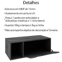 Gabinete 1 Porta Com Cuba Para Banheiro Bn3600x44 Marmore Lunar Tecno Mobili Marmore Lunar - 6