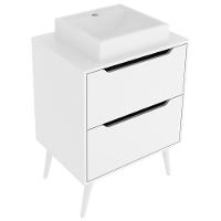 Gabinete 2 Gavetas Com Cuba Para Banheiro Bn3600x39 Branco Tecno Mobili Branco - 1