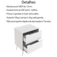 Gabinete 2 Gavetas Com Cuba Para Banheiro Bn3600x39 Branco Tecno Mobili Branco - 10