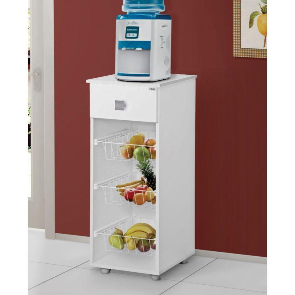 Balcão Fruteira Multiuso Monalisa Com Cesta E 01 Gaveta Branco - 2