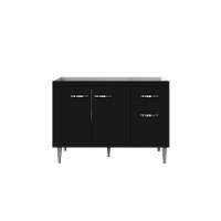 Balcão Armário Para Cozinha Com Tampo 120 Cm Gabriela Preto Fosco - 3