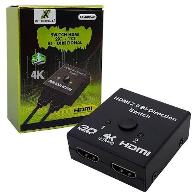 Switch Hdmi X-cell, Bi-direcional, 2x1 - 1x2, 3 Portas, Preto - Xc-adp-41