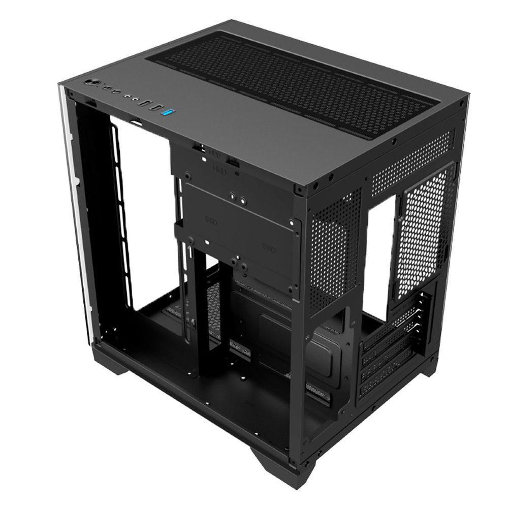 Gabinete Gamer Aquario, Hayom, Gb1790, 4x Fans Rgb, Vidro Temperado, Micro-atx, Mini-itx - Preto - 6