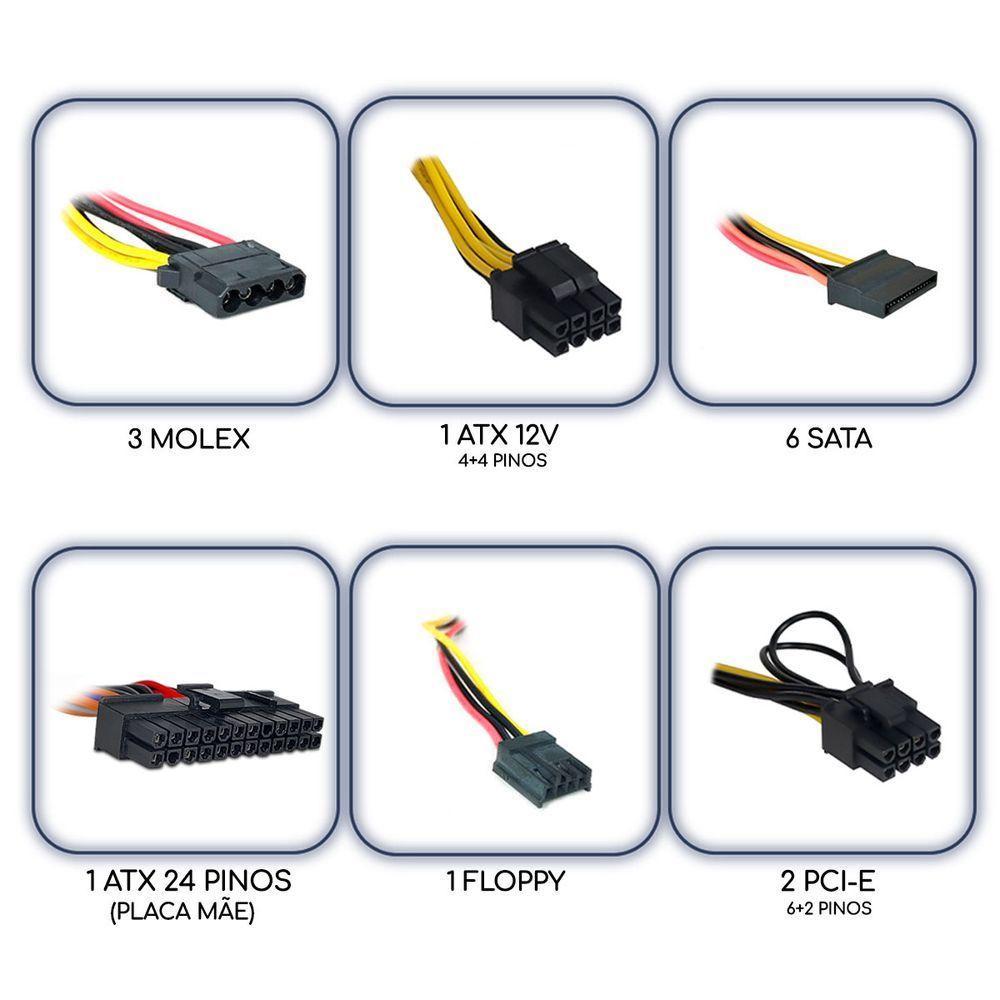 Fonte 700w Aerocool Vx-700, Atx, Bivolt Chaveada - 7