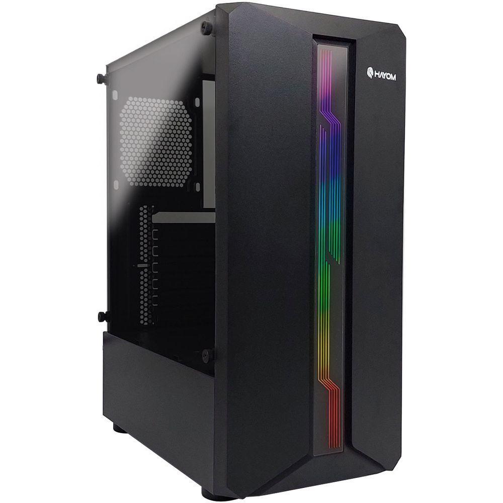 Gabinete Gamer Hayom Gb1724, Lateral Em Vidro Temperado, Led Rgb, Usb 3.0, Atx, Preto - 1