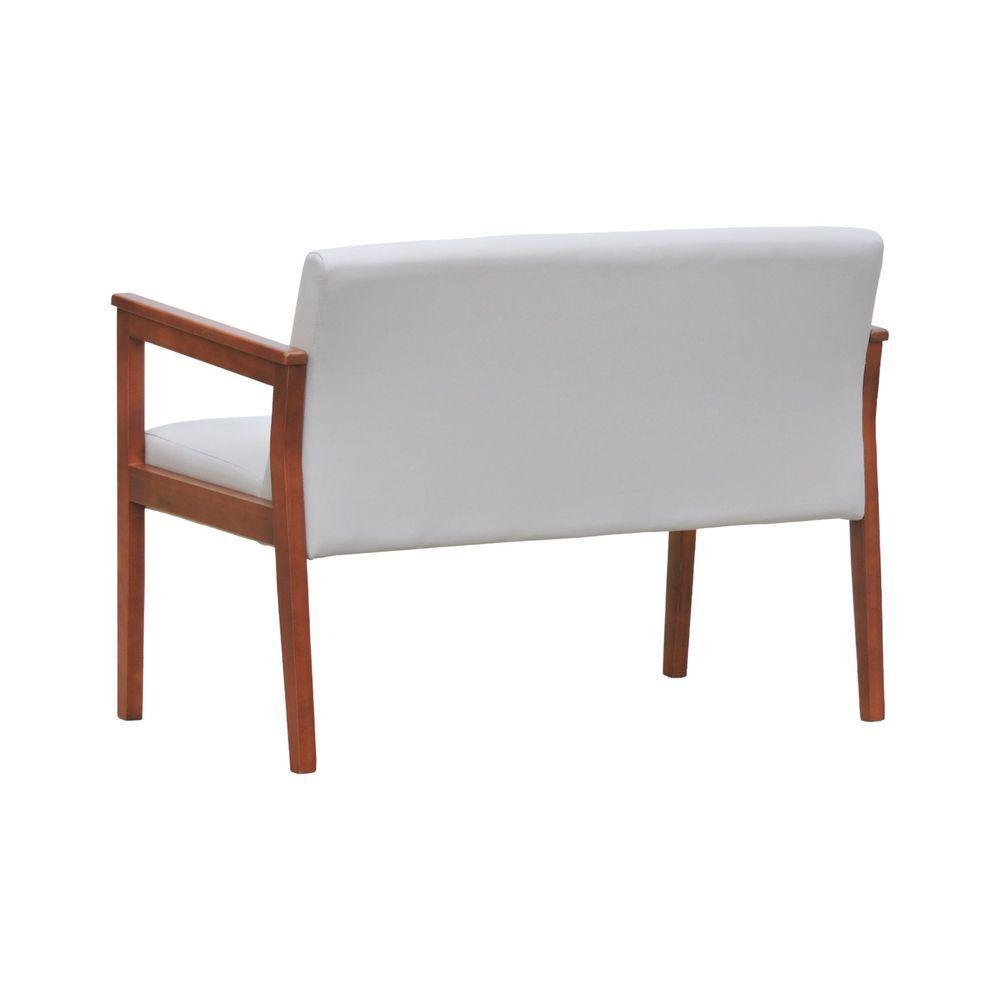 Sofá 2 Lugares-namoradeira Veneza Madeira Maciça Assento E Encosto Estofado - Amêndoa Linho Bege - 6