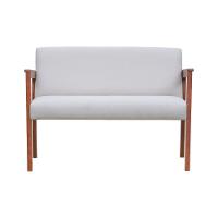 Sofá 2 Lugares-namoradeira Veneza Madeira Maciça Assento E Encosto Estofado - Amêndoa Linho Bege - 5