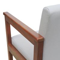 Sofá 2 Lugares-namoradeira Veneza Madeira Maciça Assento E Encosto Estofado - Amêndoa Linho Bege - 7