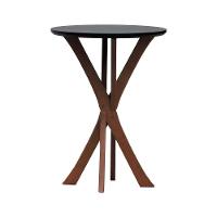 Mesa Lateral Tiê Tampo Redondo ø42 Amêndoa-preto - 4