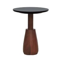 Mesa Lateral Torneada Tampo Redondo ø42 Amêndoa-preto - 1