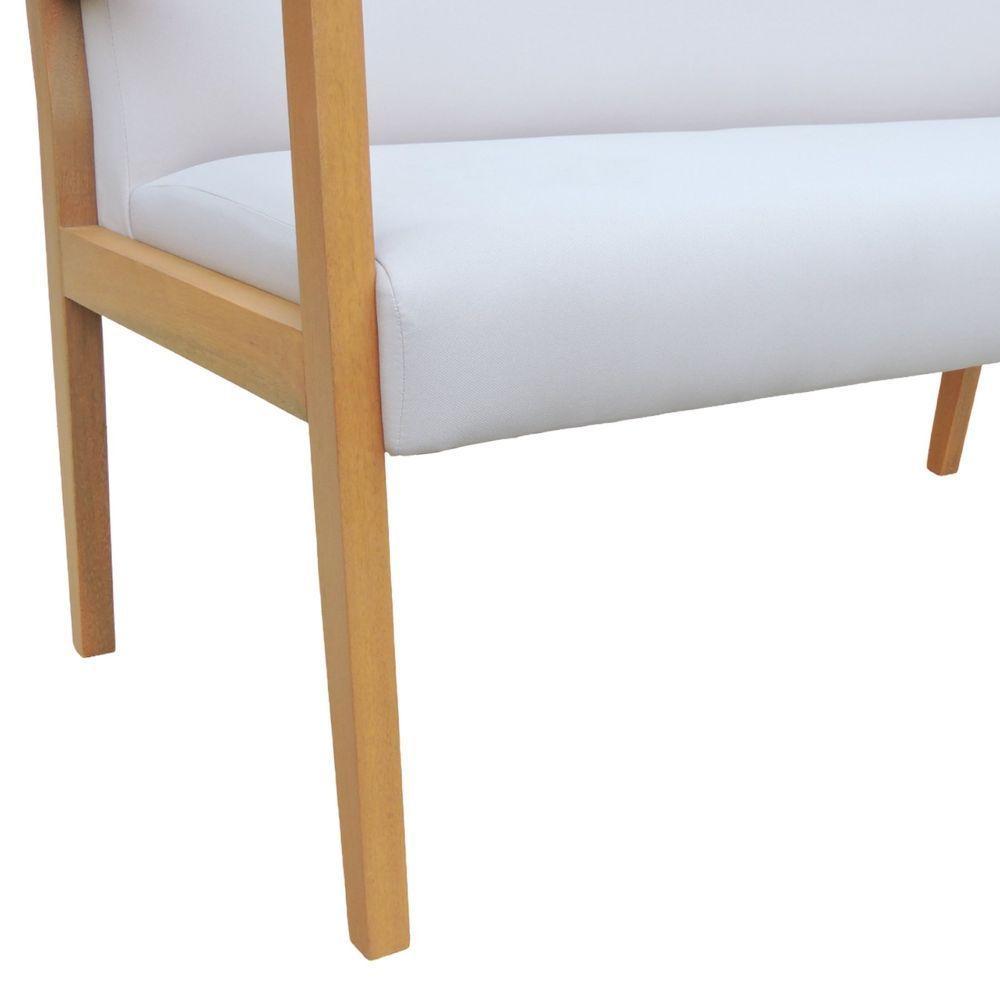 Sofá 2 Lugares-namoradeira Veneza Madeira Maciça Assento E Encosto Estofado - Natural Linho Bege - 6