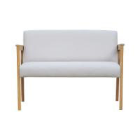 Sofá 2 Lugares-namoradeira Veneza Madeira Maciça Assento E Encosto Estofado - Natural Linho Bege - 3