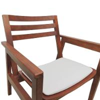 Poltrona Cairo Madeira Maciça Encosto Ripado Assento Anatômico - Amêndoa Estofado Corano Bege - 7