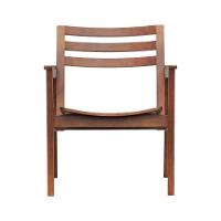 Poltrona Cairo Madeira Maciça Encosto Ripado Assento Anatômico - Amêndoa Madeira - 5