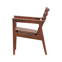 Poltrona Cairo Madeira Maciça Encosto Ripado Assento Anatômico - Amêndoa Madeira - 8