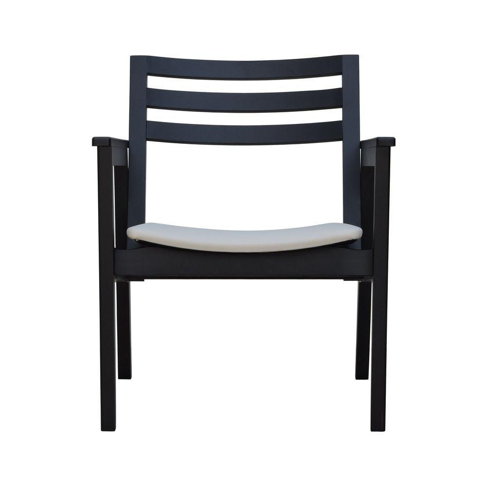 Poltrona Cairo Madeira Maciça Encosto Ripado Assento Anatômico - Preto Estofado Corano Bege - 6