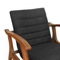 Poltrona Cancun Estrutura Madeira Maciça Encosto E Assento Anatômico Assento Estofado Linho Preto Textura - 3