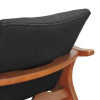 Poltrona Cancun Estrutura Madeira Maciça Encosto E Assento Anatômico Assento Estofado Linho Preto Textura - 5