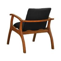 Poltrona Cancun Estrutura Madeira Maciça Encosto E Assento Anatômico Assento Estofado Linho Preto Textura - 8