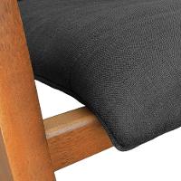 Poltrona Cancun Estrutura Madeira Maciça Encosto E Assento Anatômico Assento Estofado Linho Preto Textura - 9