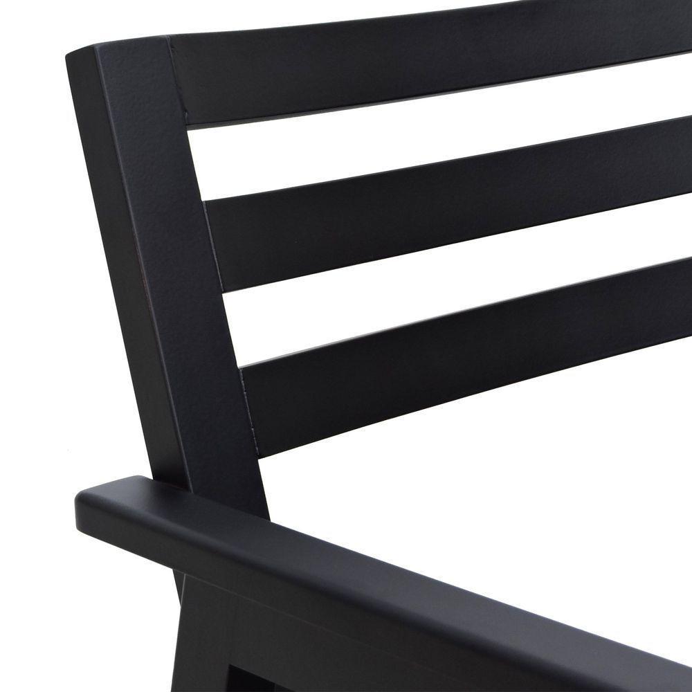 Poltrona Cairo Madeira Maciça Encosto Ripado Assento Anatômico - Preto Madeira - 7