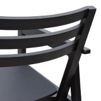 Poltrona Cairo Madeira Maciça Encosto Ripado Assento Anatômico - Preto Madeira - 2