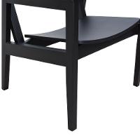 Poltrona Cairo Madeira Maciça Encosto Ripado Assento Anatômico - Preto Madeira - 6