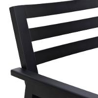 Poltrona Cairo Madeira Maciça Encosto Ripado Assento Anatômico - Preto Madeira - 7