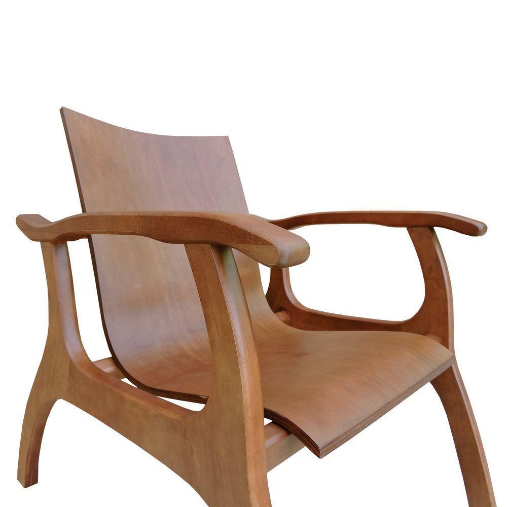 Poltrona Cancun Estrutura Madeira Maciça Encosto E Assento Anatômico Amêndoa - 2