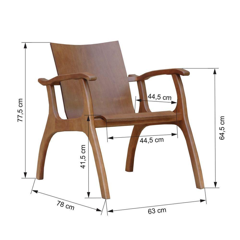 Poltrona Cancun Estrutura Madeira Maciça Encosto E Assento Anatômico Amêndoa - 3