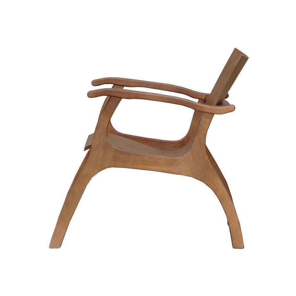 Poltrona Cancun Estrutura Madeira Maciça Encosto E Assento Anatômico Amêndoa - 4