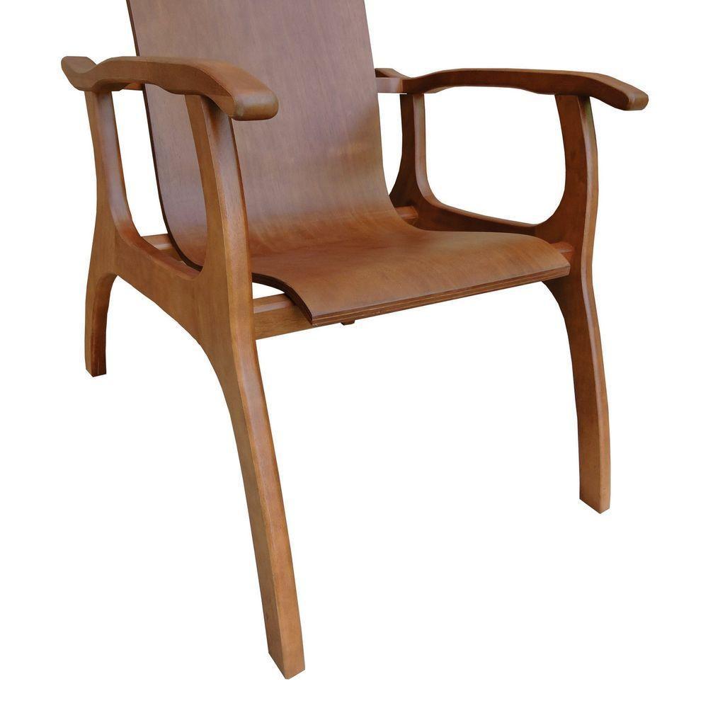 Poltrona Cancun Estrutura Madeira Maciça Encosto E Assento Anatômico Amêndoa - 6