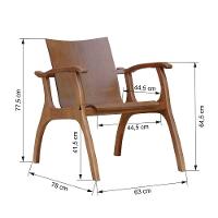 Poltrona Cancun Estrutura Madeira Maciça Encosto E Assento Anatômico Amêndoa - 3