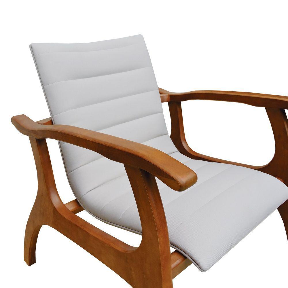 Poltrona Cancun Estrutura Madeira Maciça Encosto E Assento Anatômico Amêndoa/bege - 2