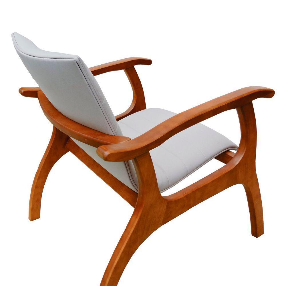 Poltrona Cancun Estrutura Madeira Maciça Encosto E Assento Anatômico Amêndoa/bege - 4