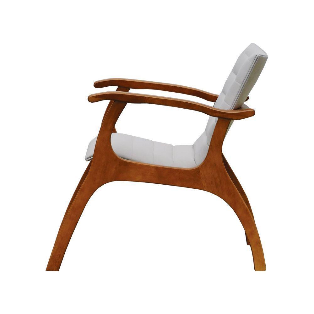 Poltrona Cancun Estrutura Madeira Maciça Encosto E Assento Anatômico Amêndoa/bege - 8