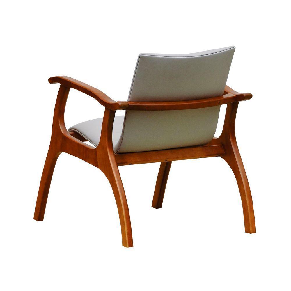 Poltrona Cancun Estrutura Madeira Maciça Encosto E Assento Anatômico Amêndoa/bege - 9