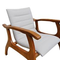 Poltrona Cancun Estrutura Madeira Maciça Encosto E Assento Anatômico Amêndoa/bege - 2