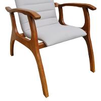 Poltrona Cancun Estrutura Madeira Maciça Encosto E Assento Anatômico Amêndoa/bege - 3