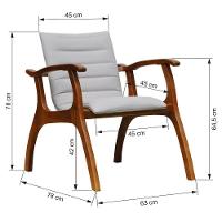 Poltrona Cancun Estrutura Madeira Maciça Encosto E Assento Anatômico Amêndoa/bege - 5