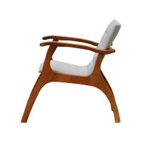 Poltrona Cancun Estrutura Madeira Maciça Encosto E Assento Anatômico Amêndoa/bege - 8