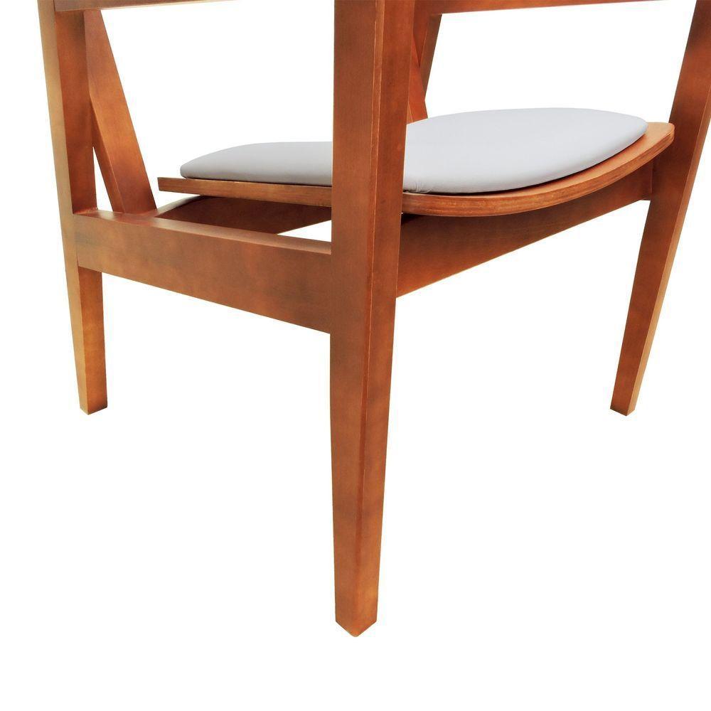 Poltrona Gusty Com Encosto Telinha Assento Anatômico - Amêndoa Estofado Corano Bege - 6