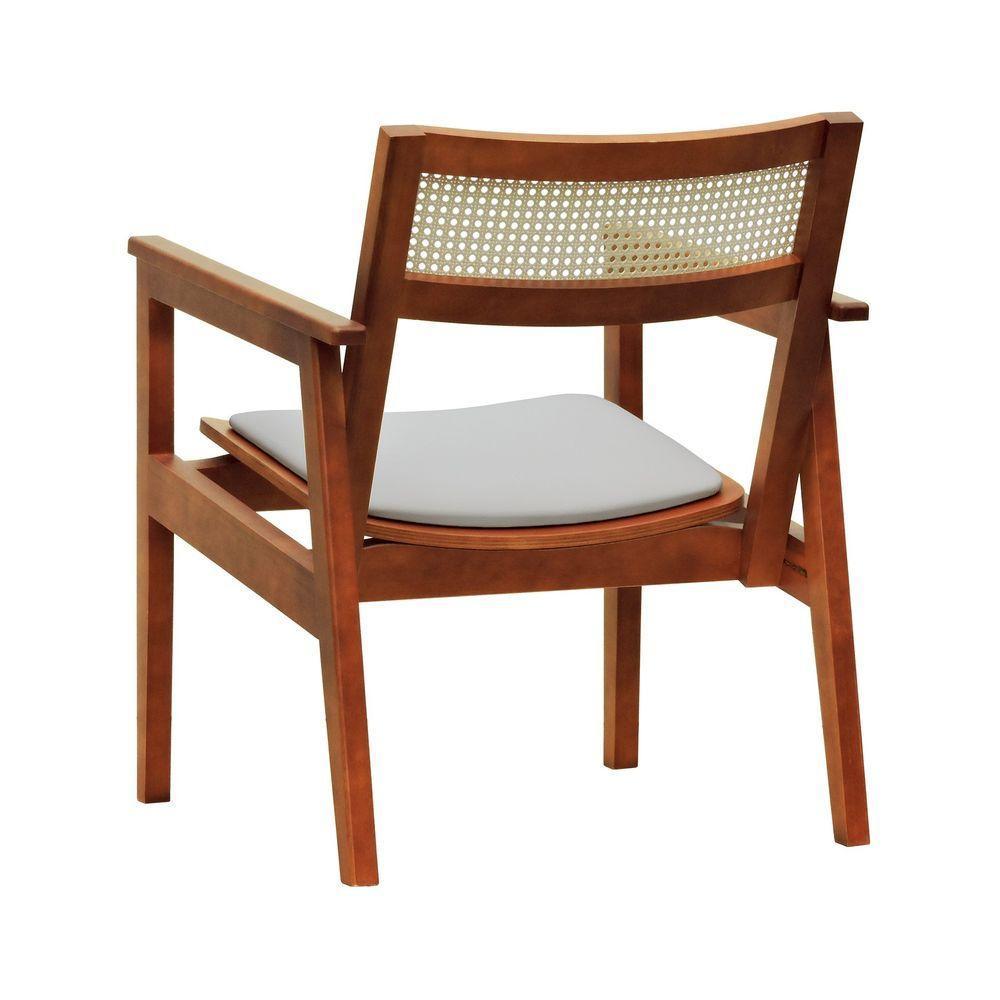 Poltrona Gusty Com Encosto Telinha Assento Anatômico - Amêndoa Estofado Corano Bege - 7