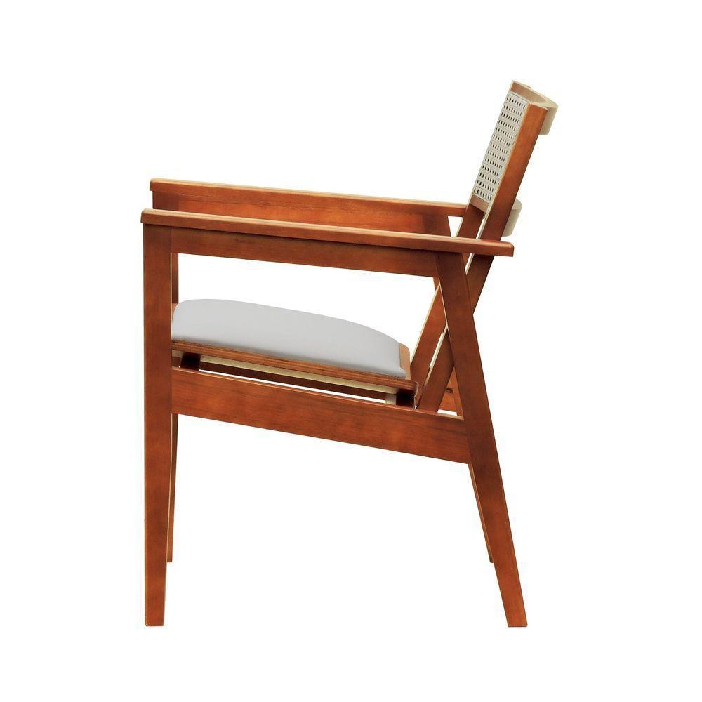 Poltrona Gusty Com Encosto Telinha Assento Anatômico - Amêndoa Estofado Corano Bege - 8