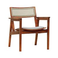 Poltrona Gusty Com Encosto Telinha Assento Anatômico - Amêndoa Estofado Corano Bege - 1