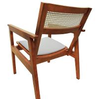 Poltrona Gusty Com Encosto Telinha Assento Anatômico - Amêndoa Estofado Corano Bege