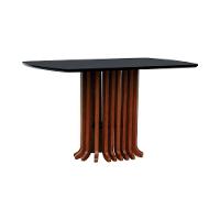 Mesa De Jantar Denver Tampo Retangular 136x80cm Amêndoa-preto - 1