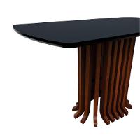 Mesa De Jantar Denver Tampo Retangular 136x80cm Amêndoa-preto