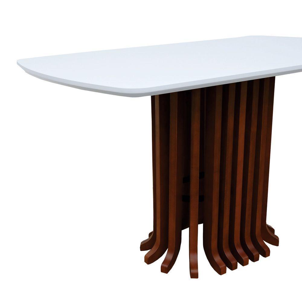 Mesa De Jantar Denver Tampo Retangular 136x80cm Amêndoa-branco - 3